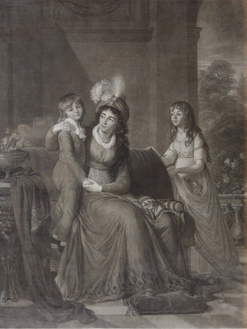 Portrett av Ekaterina Sergeevna Samoylova, født Trubetskaya 1763-1830 med barn, 1797 av James Walker