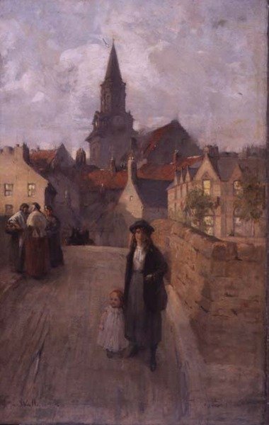 Old Bridge, Berwick (olje på lerret) av James Wallace