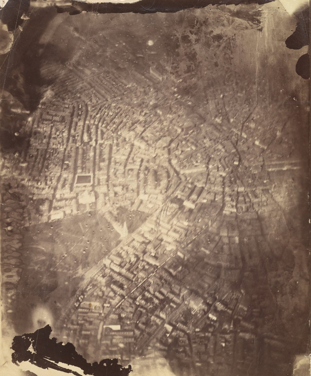 Boston fra en varmluftsballong, 1860-tallet. av James Wallace Black