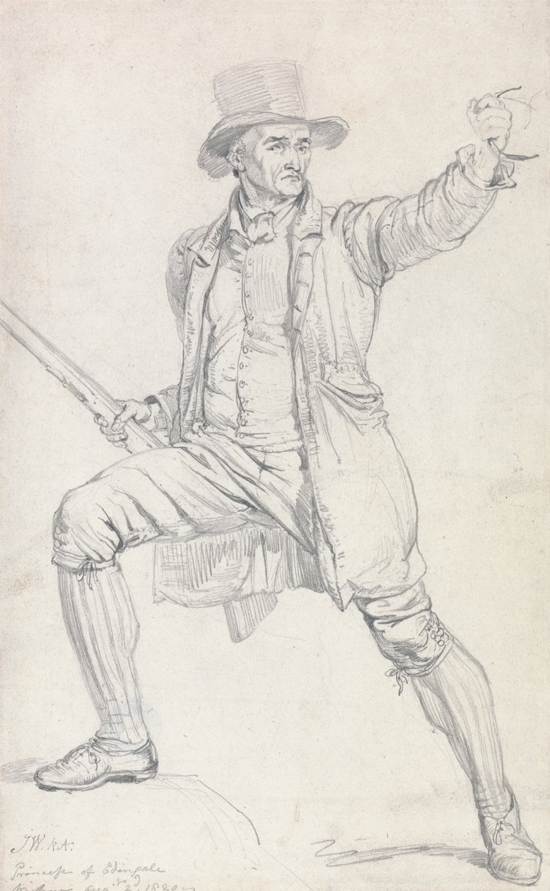 En studie for den sentrale karakteren i Wards maleri "The Deer Stealer" av James Ward
