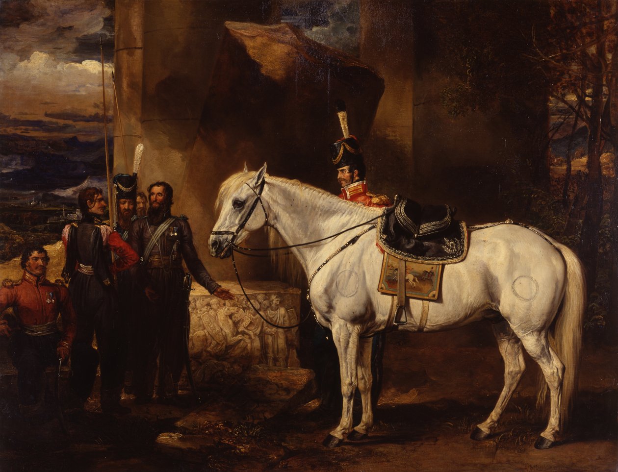 Grev Platoffs favorittlader og fem av kosakkene hans, ca. 1815 (olje på lerret) av James Ward