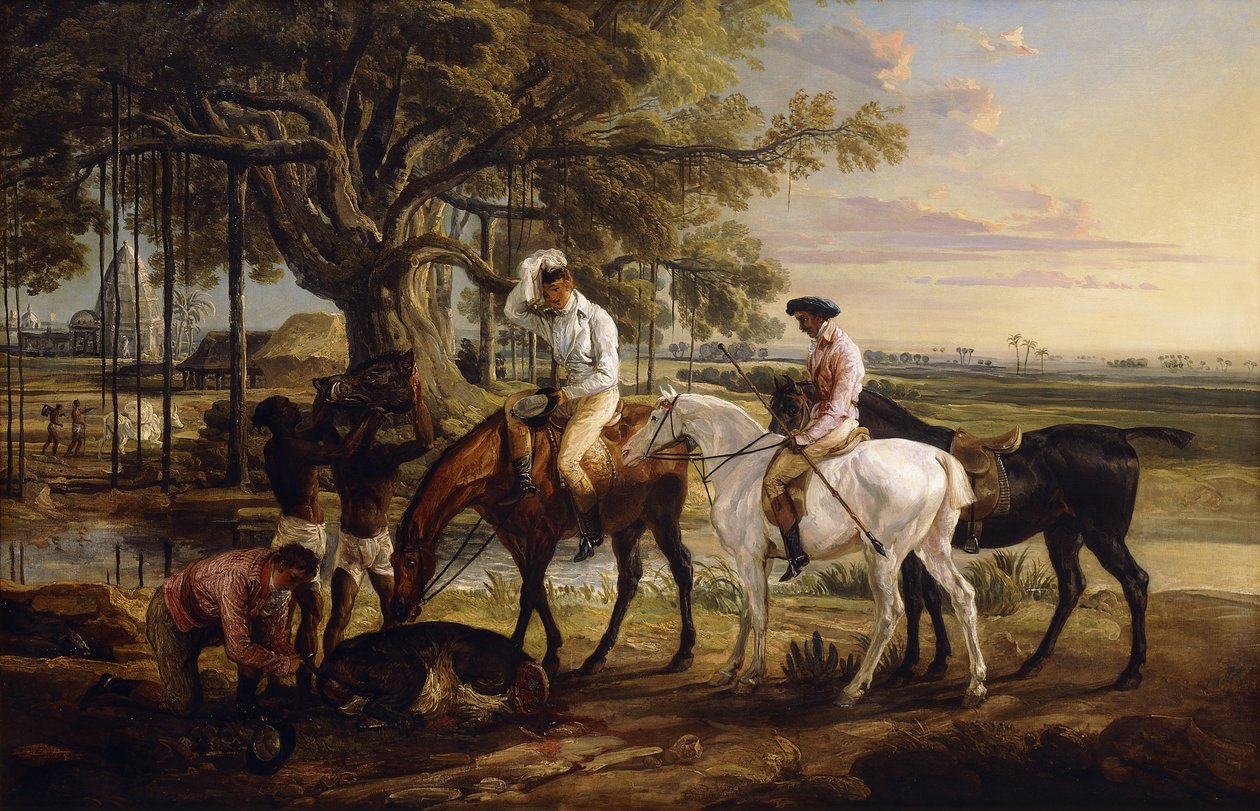Sir Charles Blunt ved villsvinets død, 1816 av James Ward