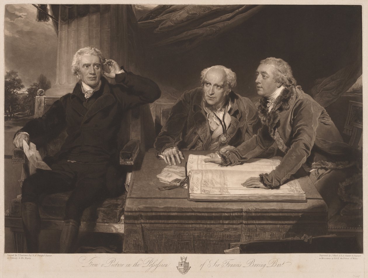 Sir Francis og John Baring og Charles Wall. av James Ward