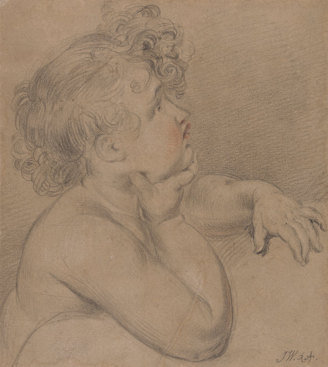 Studie fra Nature, One of the Children of Charity for det store bildet av Waterloo Allegory av James Ward