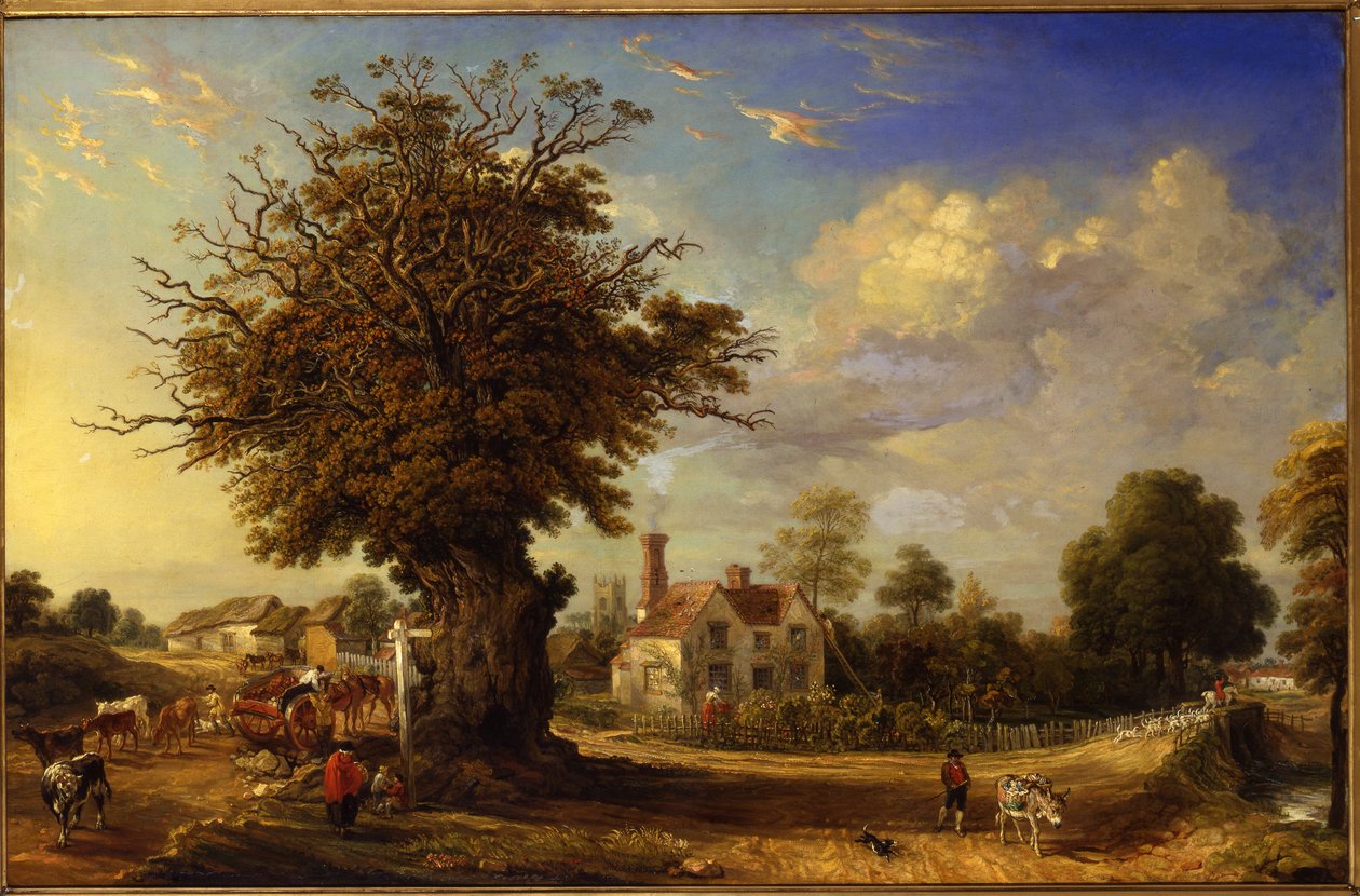 The Yeldham Oak i Great Yeldham, Essex, 1833 av James Ward