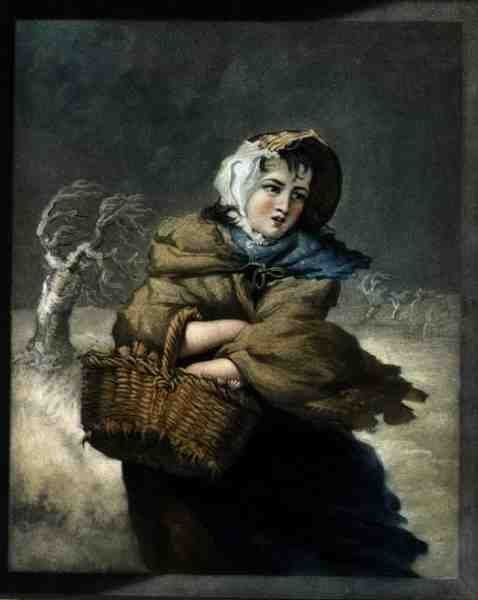 Vinter, gravert av kunstneren, pub. ca. 1805 (mezzotintgravering) (par 125571) av James Ward