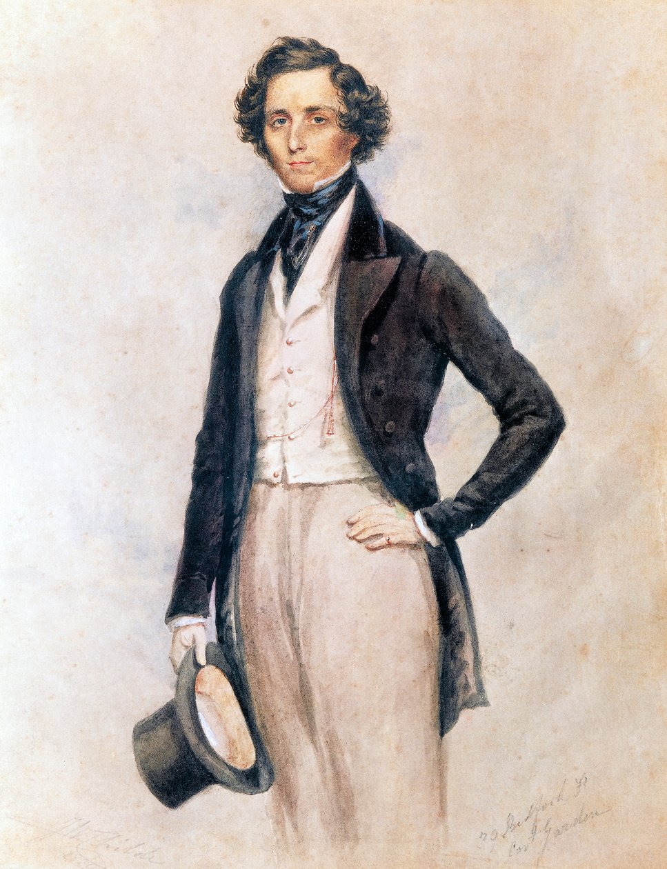 Portrett av Felix Mendelssohn Bartholdy (Hamburg av James Warren (after) Childe