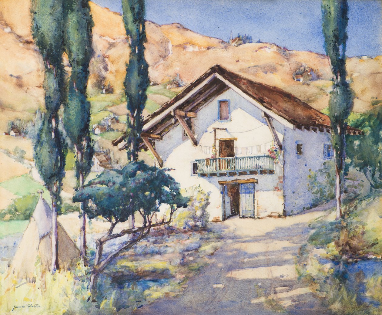 Fuenebri, Nord-Spania, 1900-tallet (akvarell) av James Watson