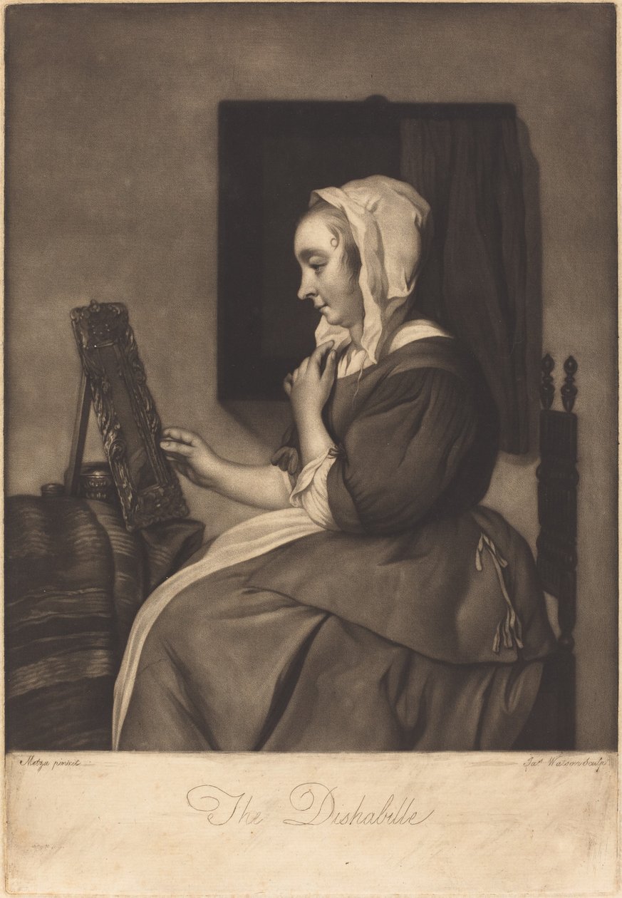 Deshabillen av James Watson after Gabriel Metsu