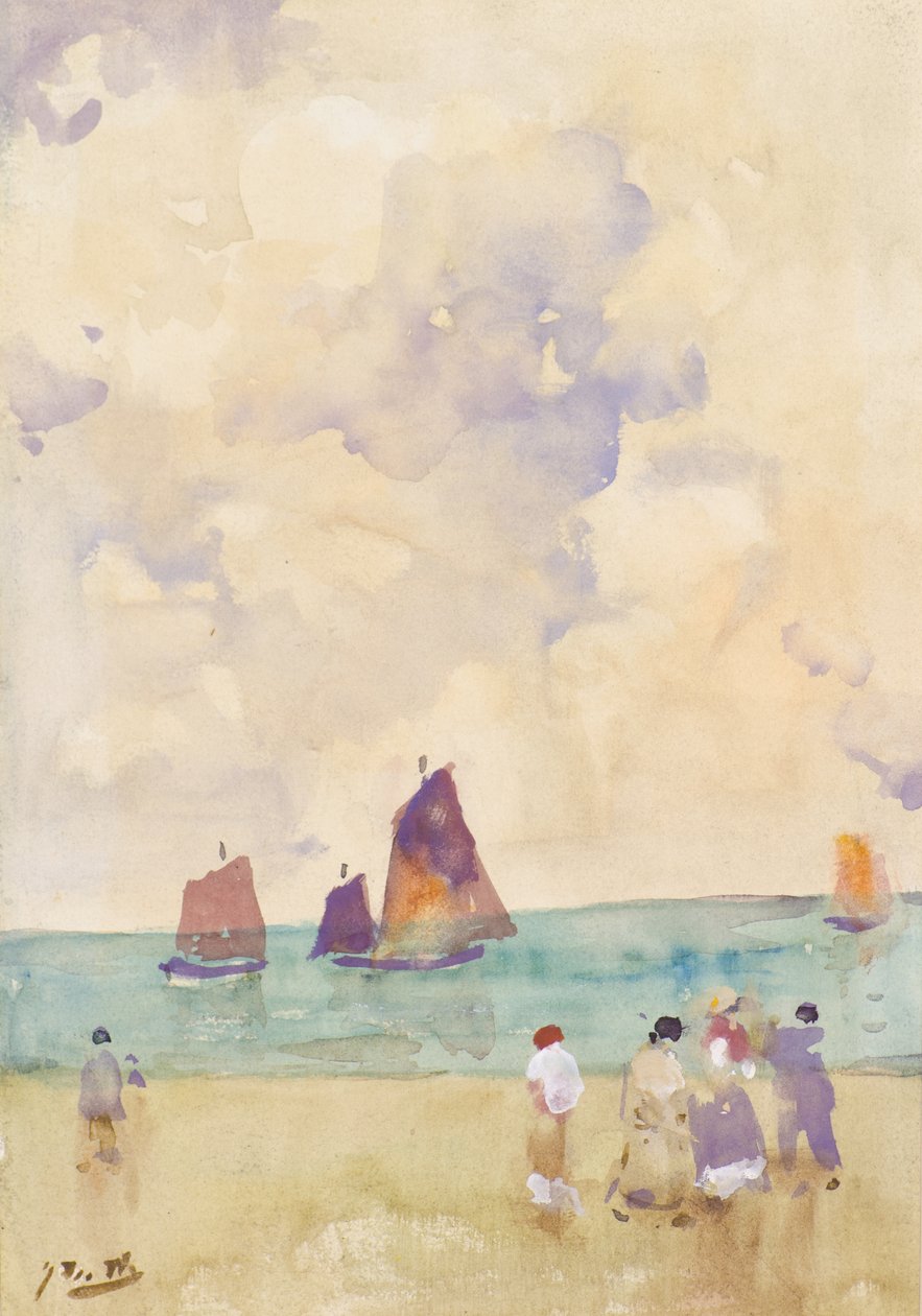 Fiskebåter (akvarell) av James Watterston Herald