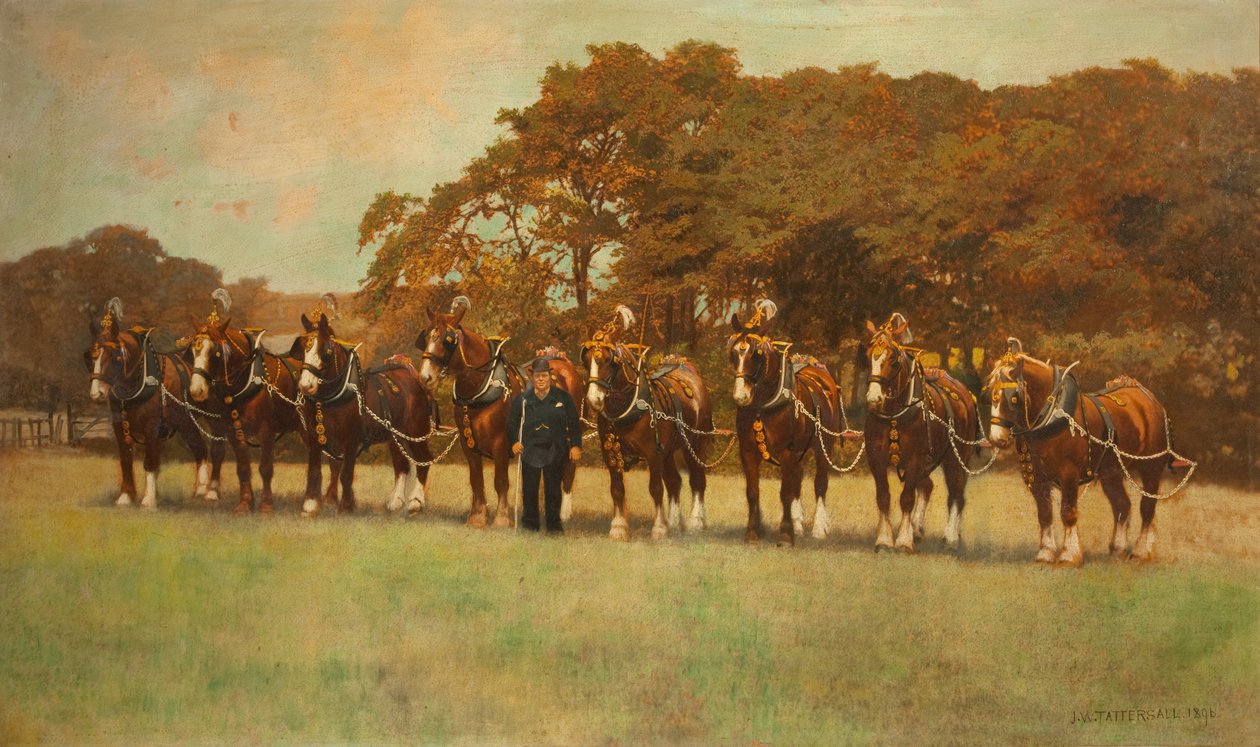 Shire Horses, 1896 av James Weaver Tattersall
