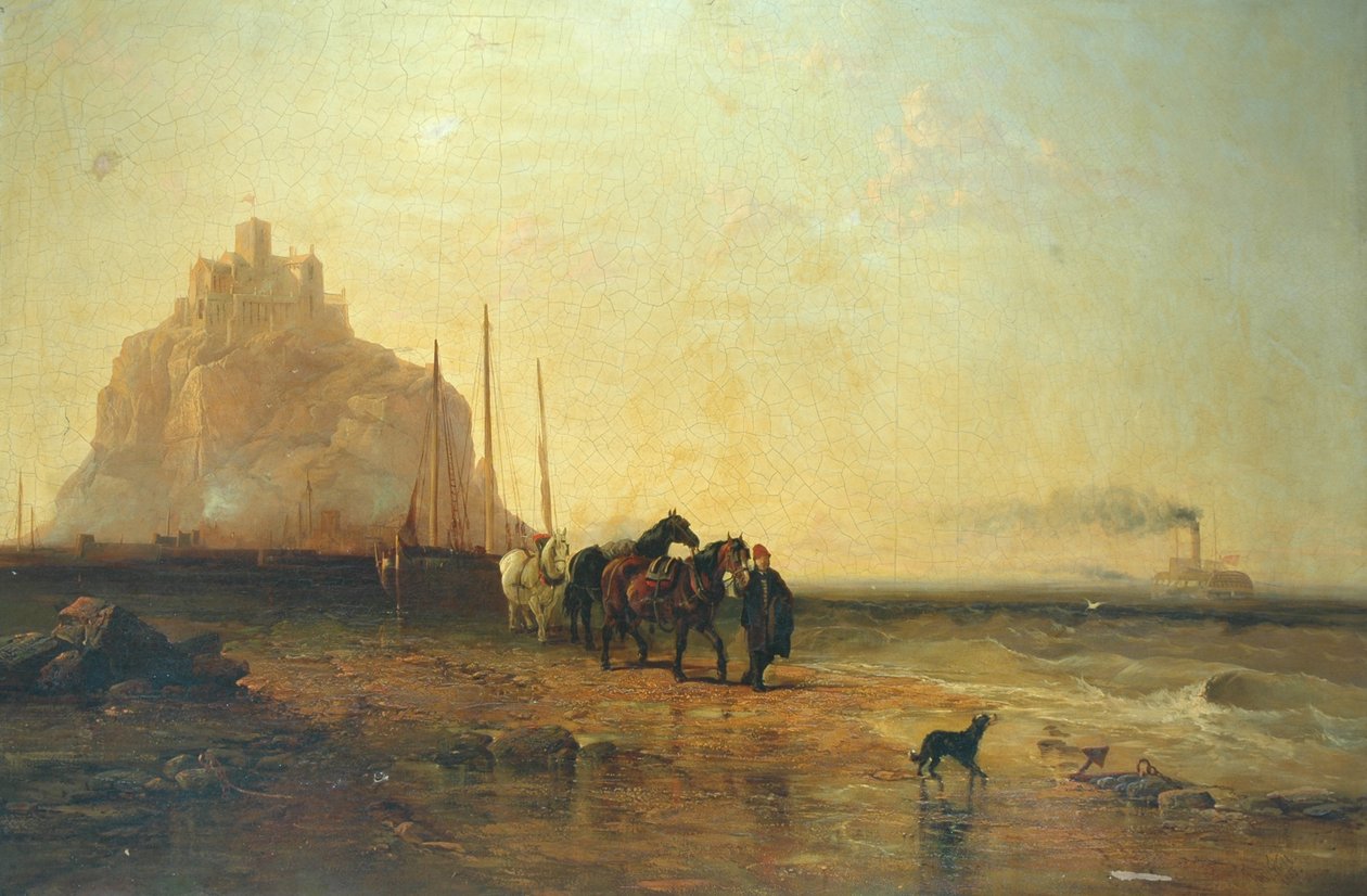 Kveld utenfor St Michaels Mount, 1855 av James Webb