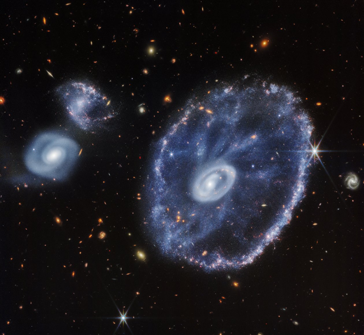 Cartwheel Galaxy (kun NIRCam) av James Webb Space Telescope (NASA)