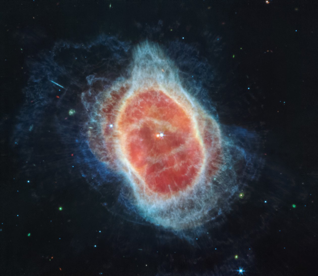 Southern Ring Nebula (MIRI-bilde) av James Webb Space Telescope (NASA)