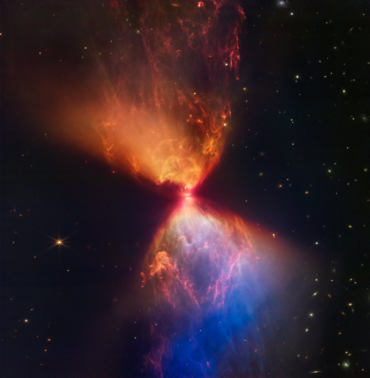 Webb fanger brennende timeglass som nye stjerneformer av James Webb Space Telescope (NASA)