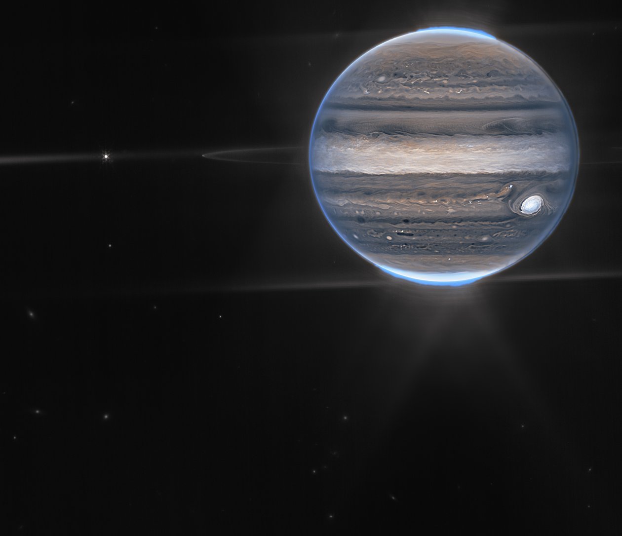 Webbs Jupiter-bilder viser frem Auroras, Hazes av James Webb Space Telescope (NASA)