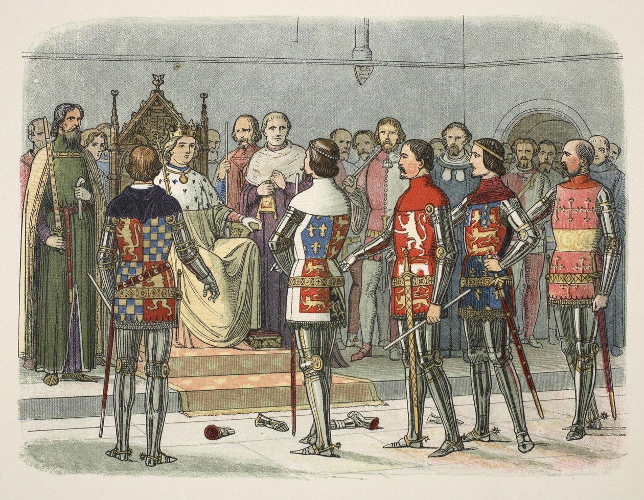 Arundel, Gloucester, Nottingham, Derby og Warwick før Richard II, fra A Chronicle of England BC 55 til AD 1485, pub. London av James William Edmund Doyle