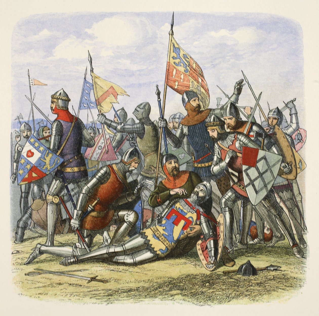 Hotspurs død, Sir Henry Percy, fra A Chronicle of England BC 55 til AD 1485, pub. London, 1863 av James William Edmund Doyle