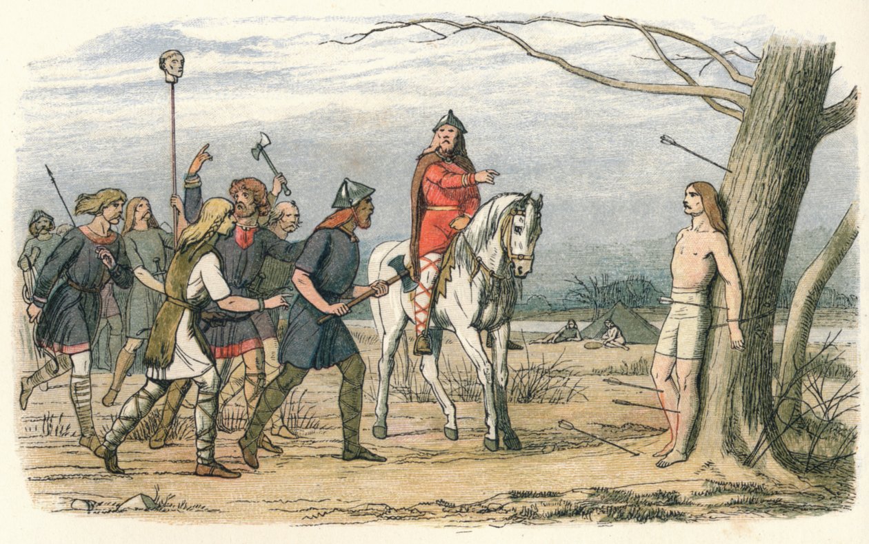 Edmund, konge av East Anglia, drept av danskene, 9. århundre 1864 av James William Edmund Doyle