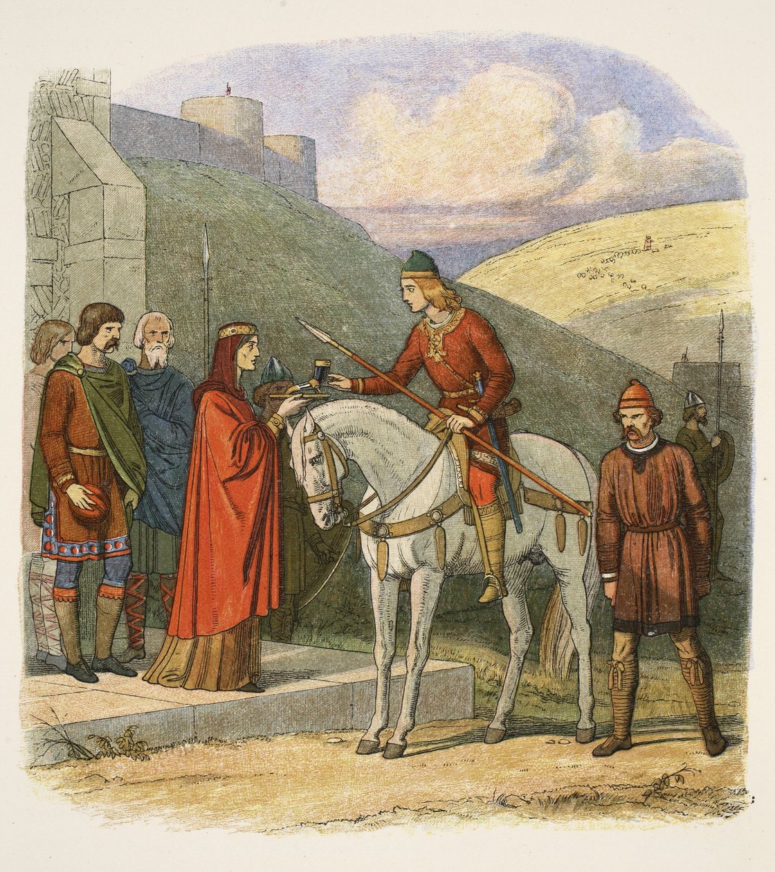 Edward myrdet på Corfe, 18. mars 978, fra A Chronicle of England BC 55 til AD 1485, pub. London, 1863 av James William Edmund Doyle