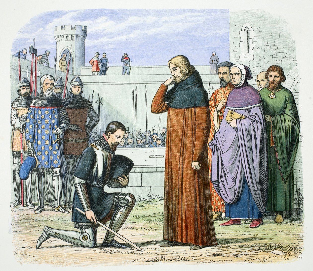 Henry Bolingbroke krever tronen til Richard II av England, Flint, Wales, 1399 1864. av James William Edmund Doyle