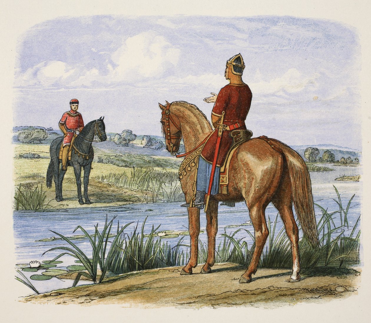 Henry og Stephen konfererer over Themsen, fra A Chronicle of England BC 55 til AD 1485, pub. London, 1863 av James William Edmund Doyle
