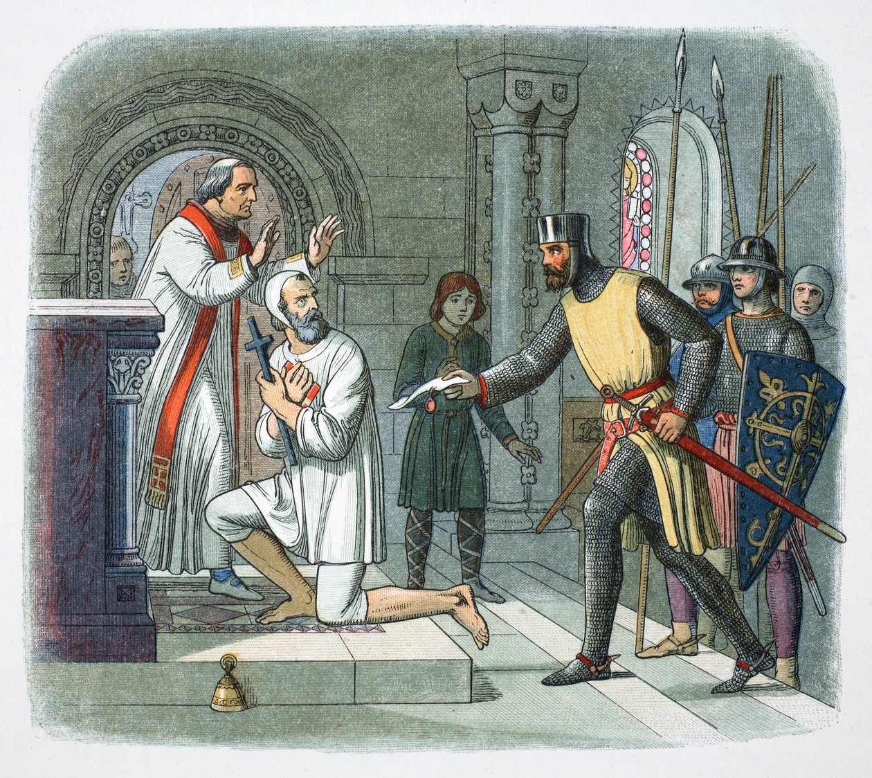 Hubert de Burgh hentet fra helligdommen i Boisars, Frankrike, 1232 1864 av James William Edmund Doyle