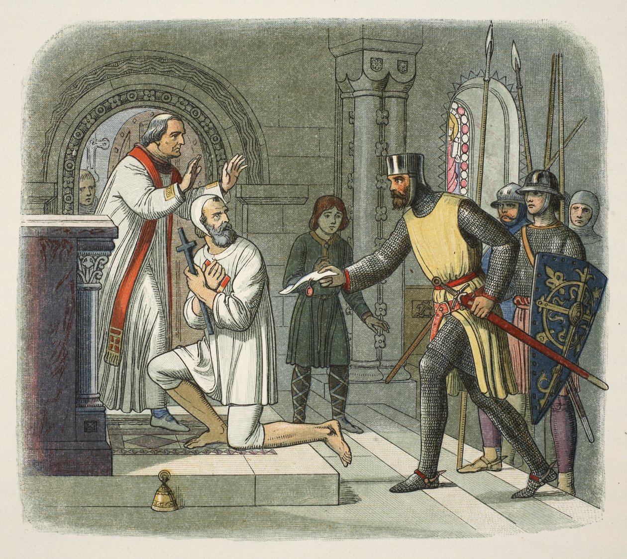 Hubert hentet fra helligdommen i Boisars, 1232, fra A Chronicle of England BC 55 til AD 1485, pub. London, 1863 av James William Edmund Doyle