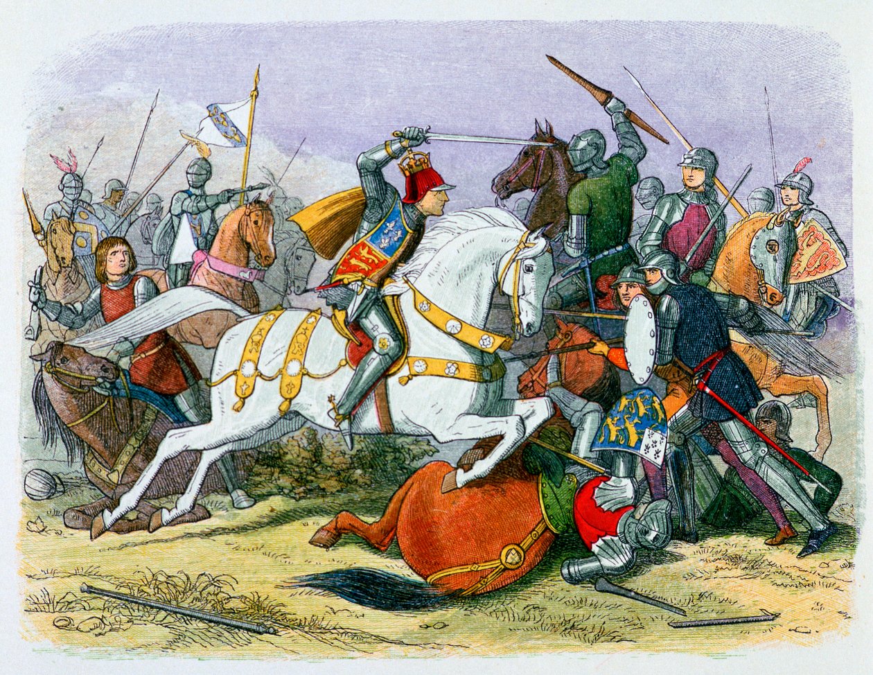 Illustrasjon av Richard III i slaget ved Bosworth, 1800-tallet av James William Edmund Doyle