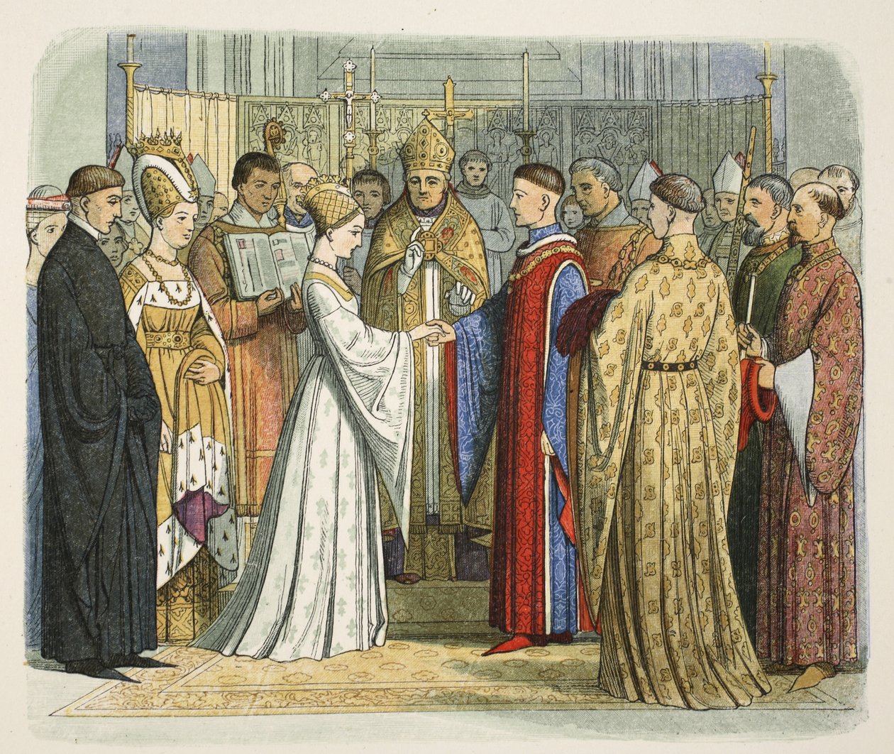 Ekteskap med Henry V og Katherine av Frankrike, 2. juni 1420, fra A Chronicle of England BC 55 til AD 1485, pub. London, 1863 av James William Edmund Doyle