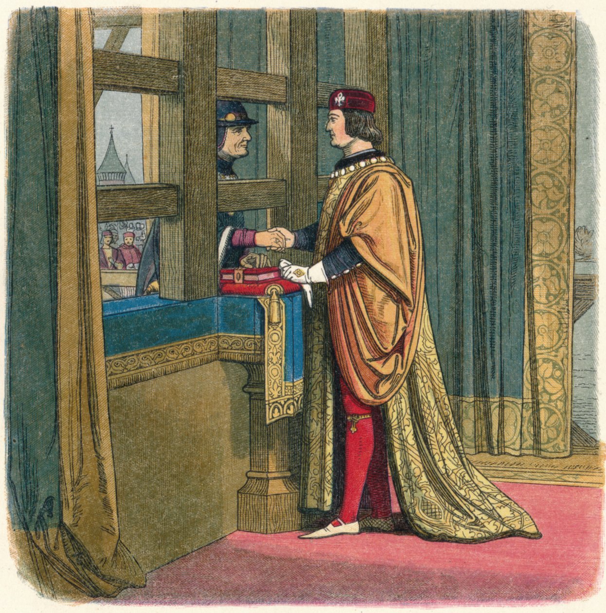 Møte av Edward IV og Louis XI i Pecquigny, 1475 1864 av James William Edmund Doyle