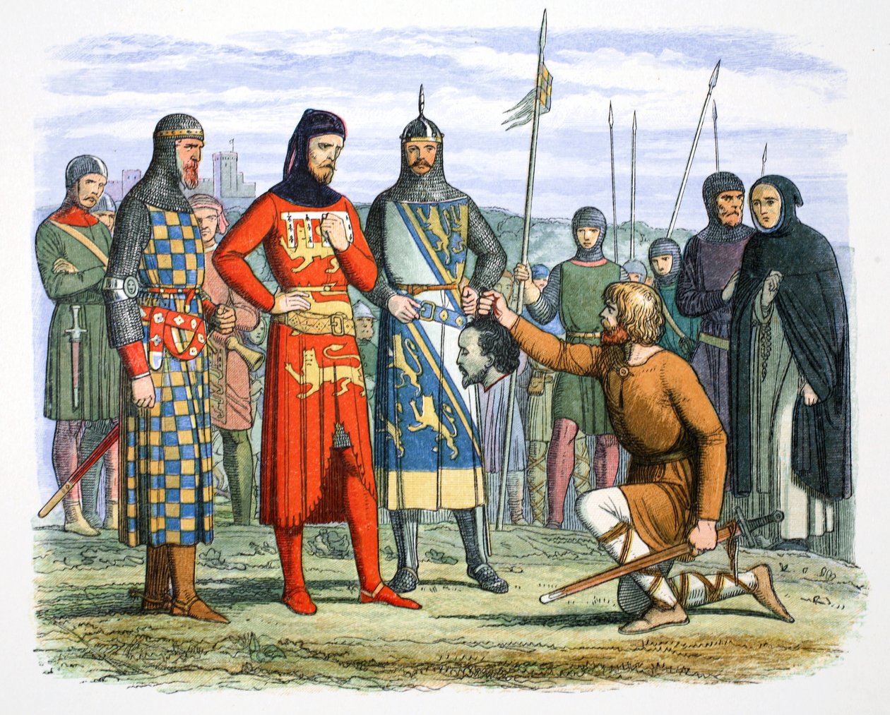 Piers Gavestons hode vist til jarlen av Lancaster, 1312 1864. av James William Edmund Doyle