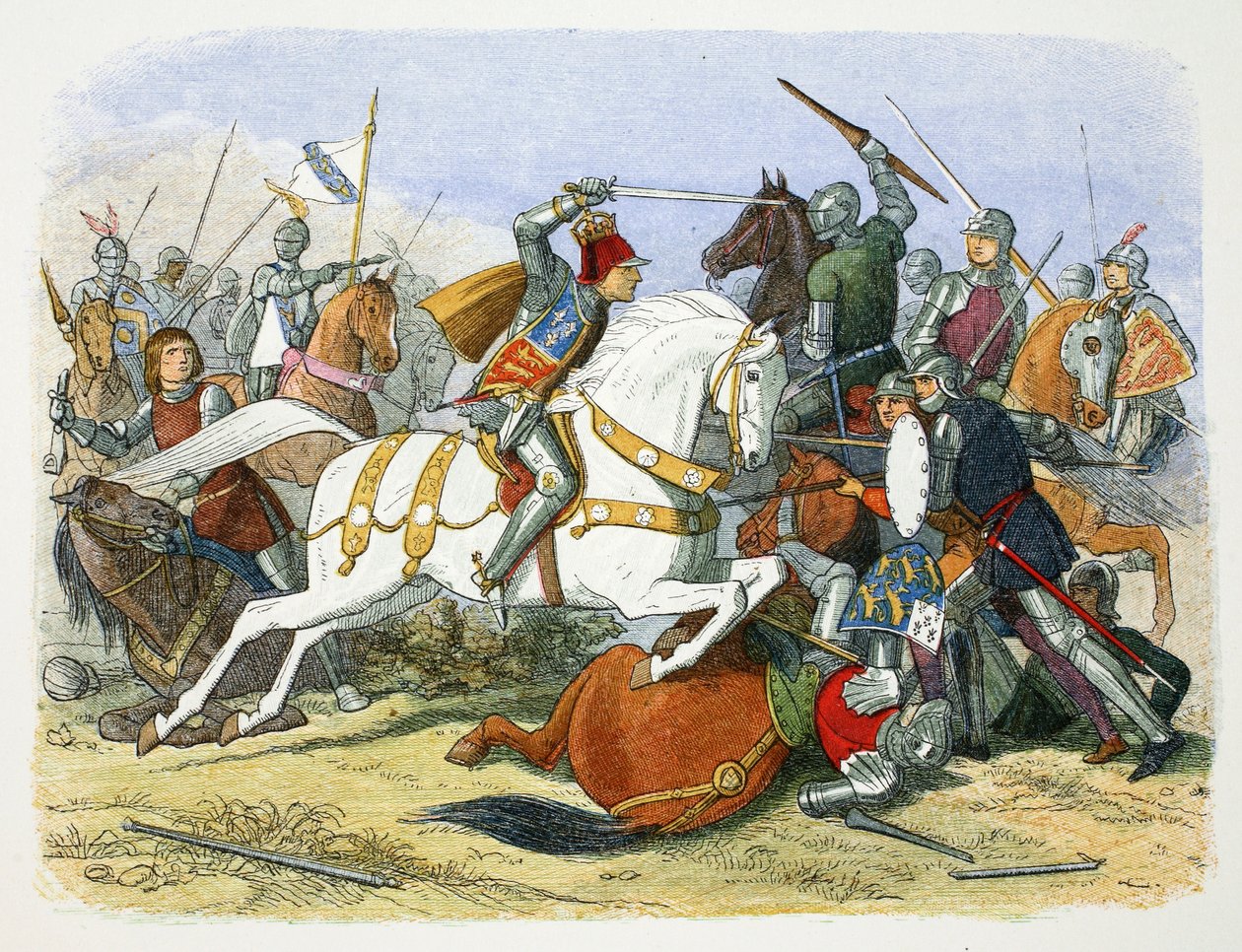 Richard III av England i slaget ved Bosworth Field, Leicestershire, 1485 1864 av James William Edmund Doyle