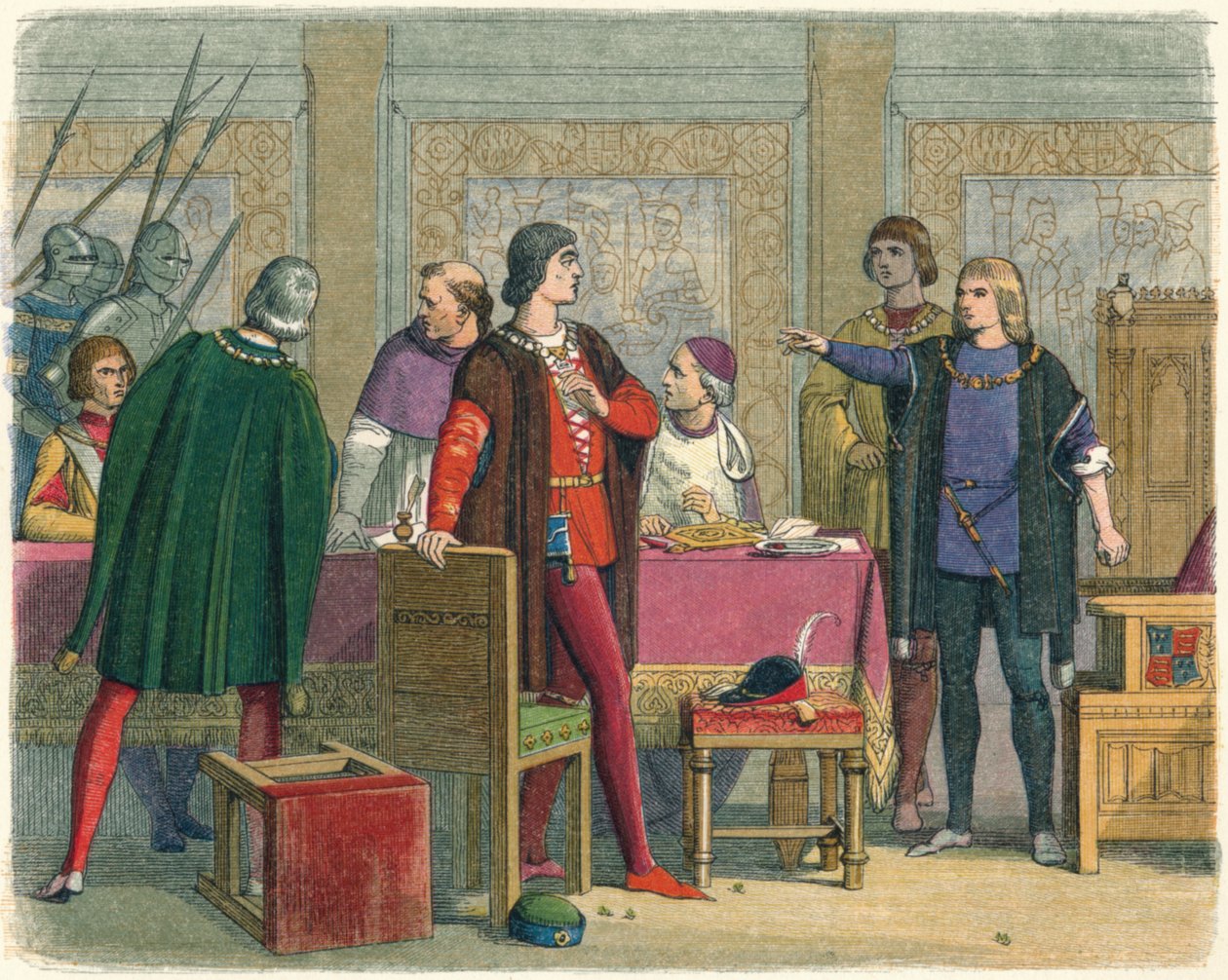 Richard beordrer arrestasjonen av Hastings, 1864 av James William Edmund Doyle