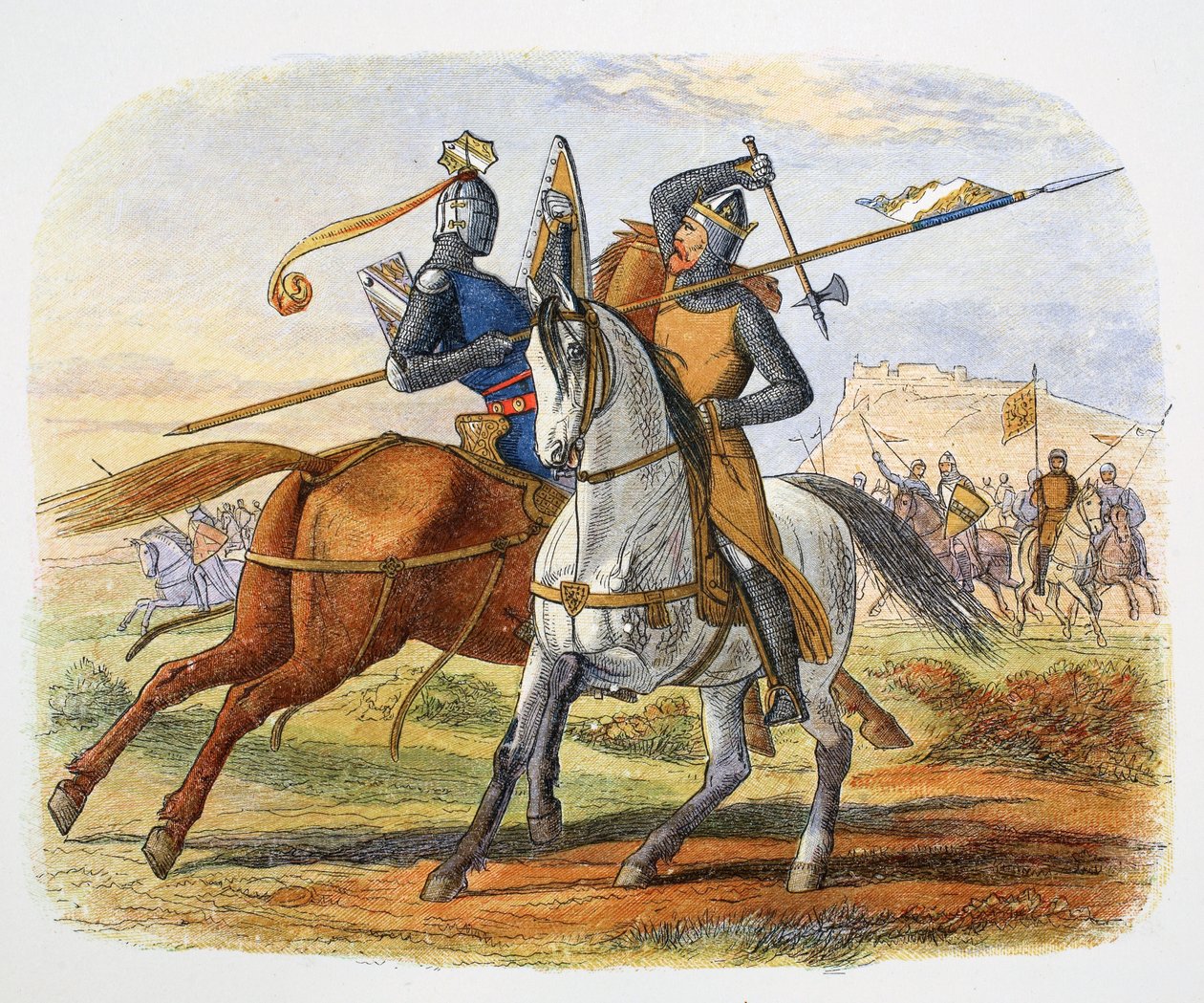 Robert the Bruce dreper Sir Henry Bohun, slaget ved Bannockburn, Skottland, 1314 1864 av James William Edmund Doyle