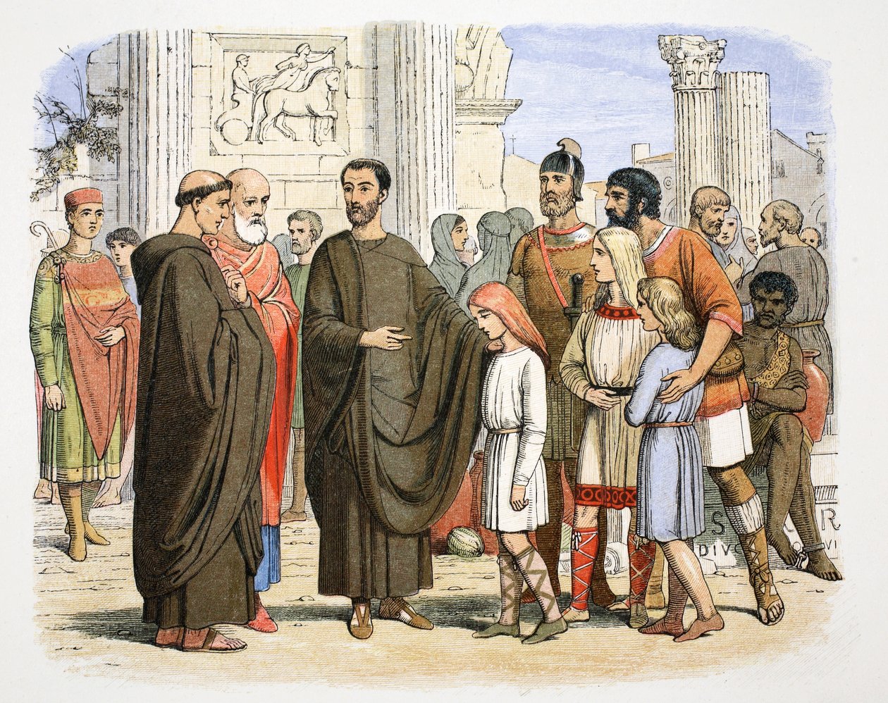 St Gregory the Great og de engelske slavene i Roma, 590 1864. av James William Edmund Doyle