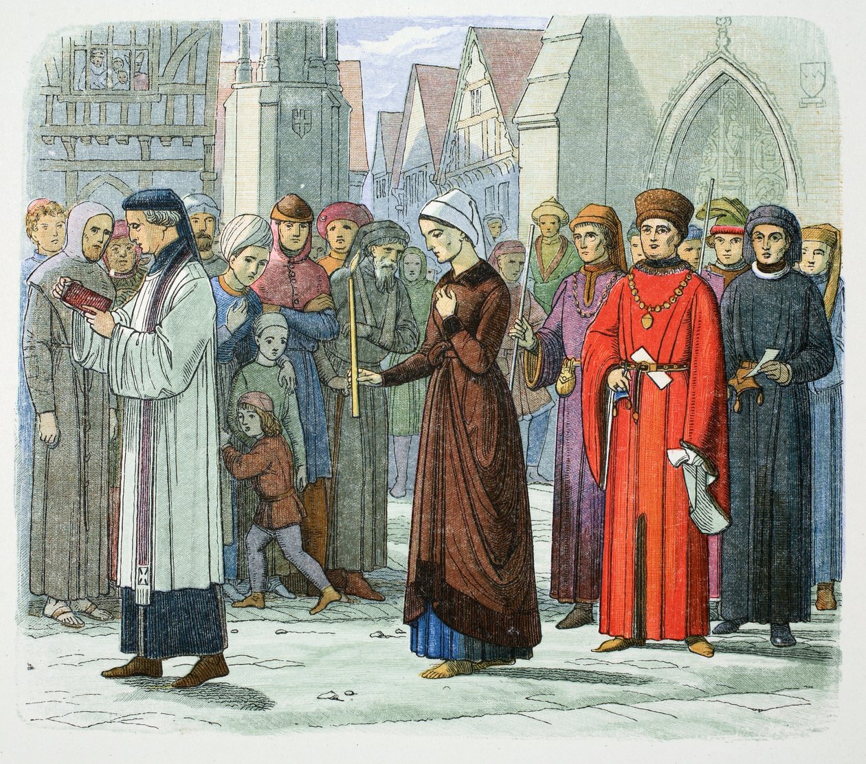 Hertuginnen av Gloucester gjør bot, 1441 1864 av James William Edmund Doyle