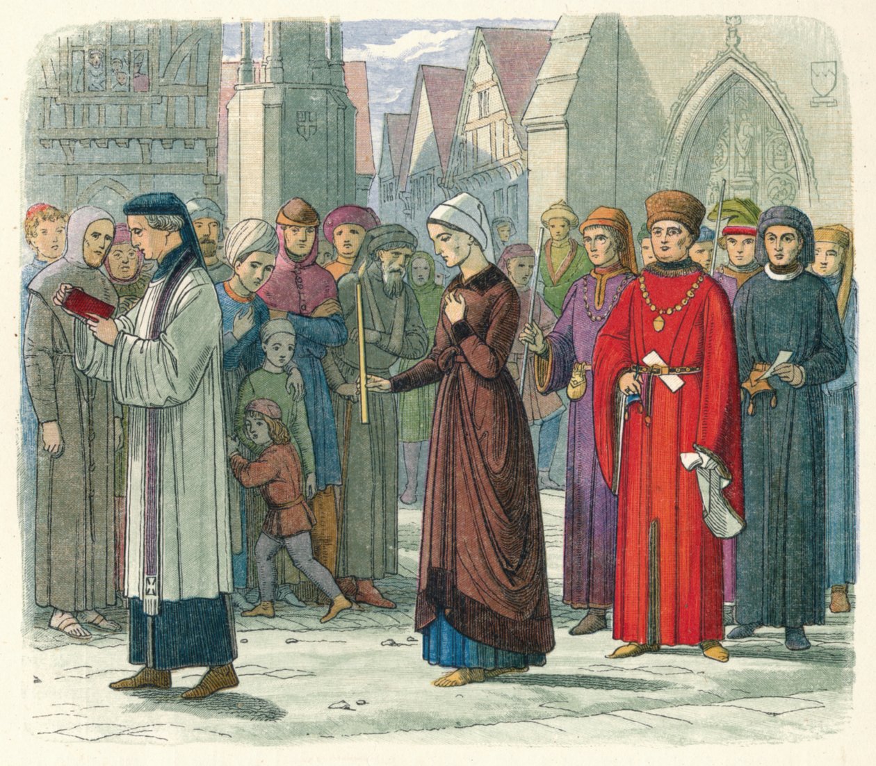 Hertuginnen av Gloucester gjør bot, 1441 1864 av James William Edmund Doyle