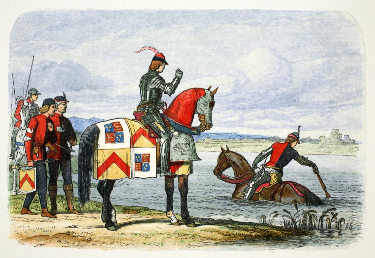 Hertugen av Buckingham finner Severn ufremkommelig, 1483 1864 av James William Edmund Doyle