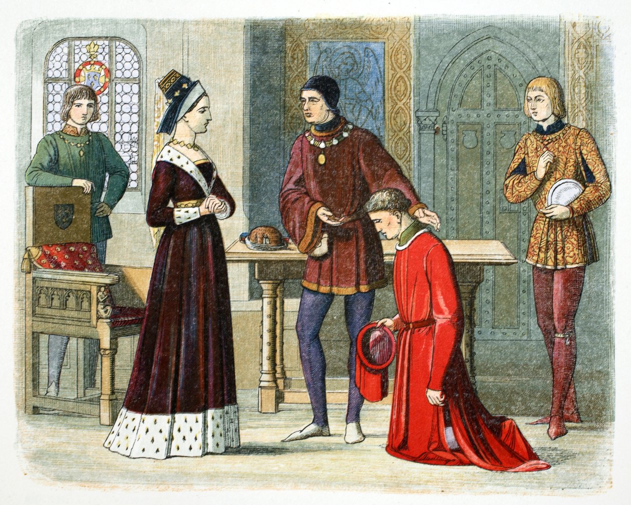 Jarlen av Warwick underkaster seg dronning Margaret, 1470 1864. av James William Edmund Doyle