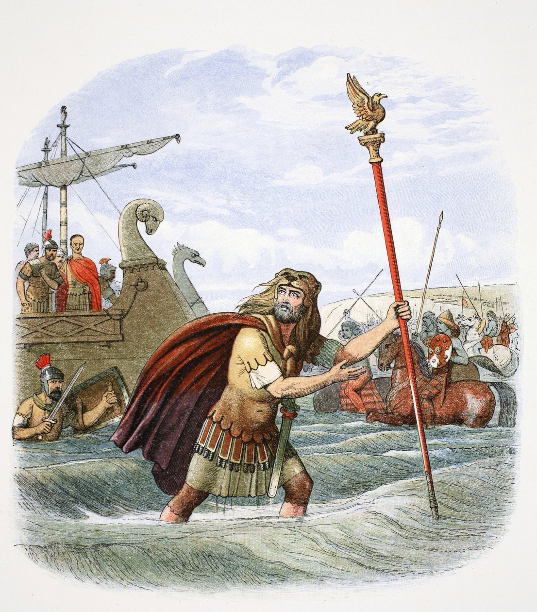 Den romerske fanebæreren av den 10. legion som landet i Storbritannia, 55 f.Kr. 1864. av James William Edmund Doyle