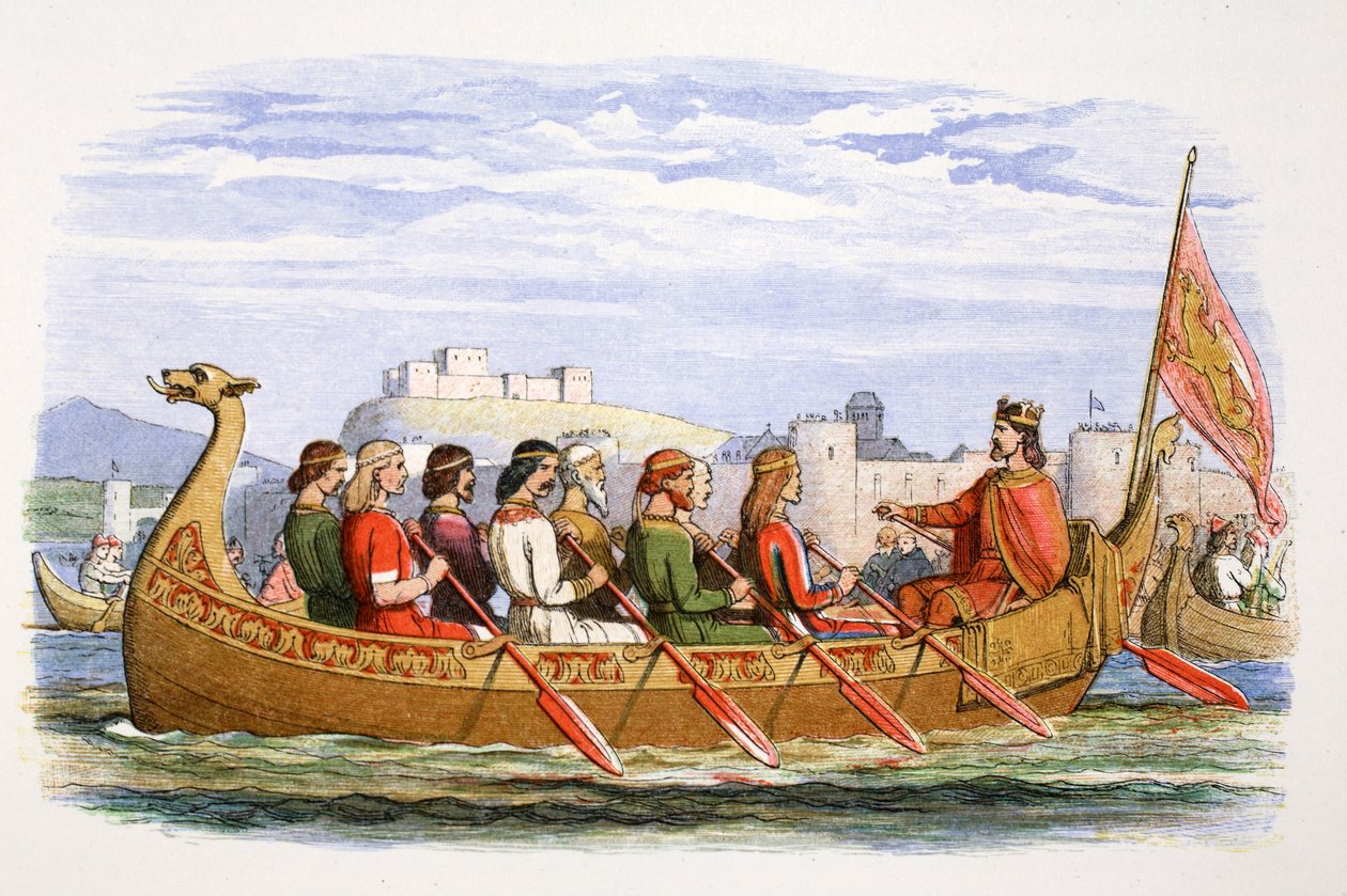 Lekteren til Edgar bemannet av åtte konger på Dee, 973 1864 av James William Edmund Doyle