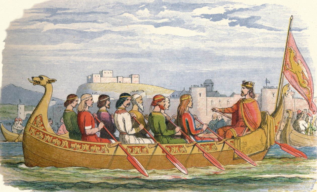 Lekteren til Edgar bemannet av åtte konger på Dee, 973 1864 av James William Edmund Doyle