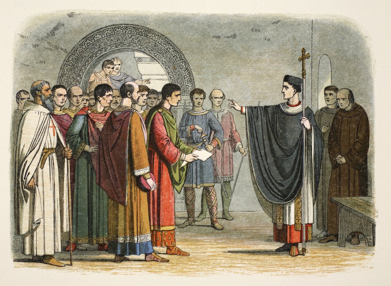 Thomas Becket forbyr jarlen av Leicester å avsi dom over ham av James William Edmund Doyle