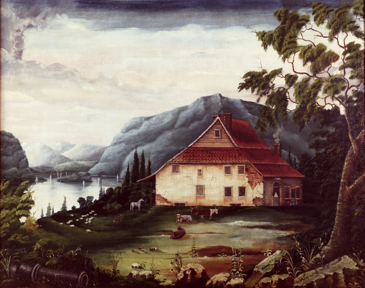 Washingtons hovedkvarter i Newburgh på Hudson ca. 1775 av James William Fosdick