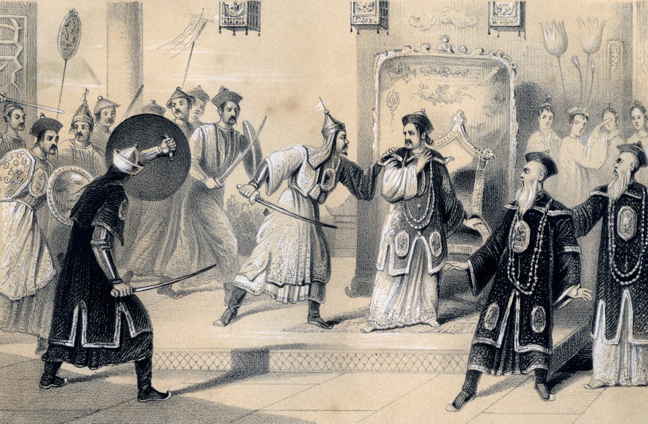 Keiser Weit-Soong og hoffet hans, tatt til fanger av tartarene, 1847 av James William Giles