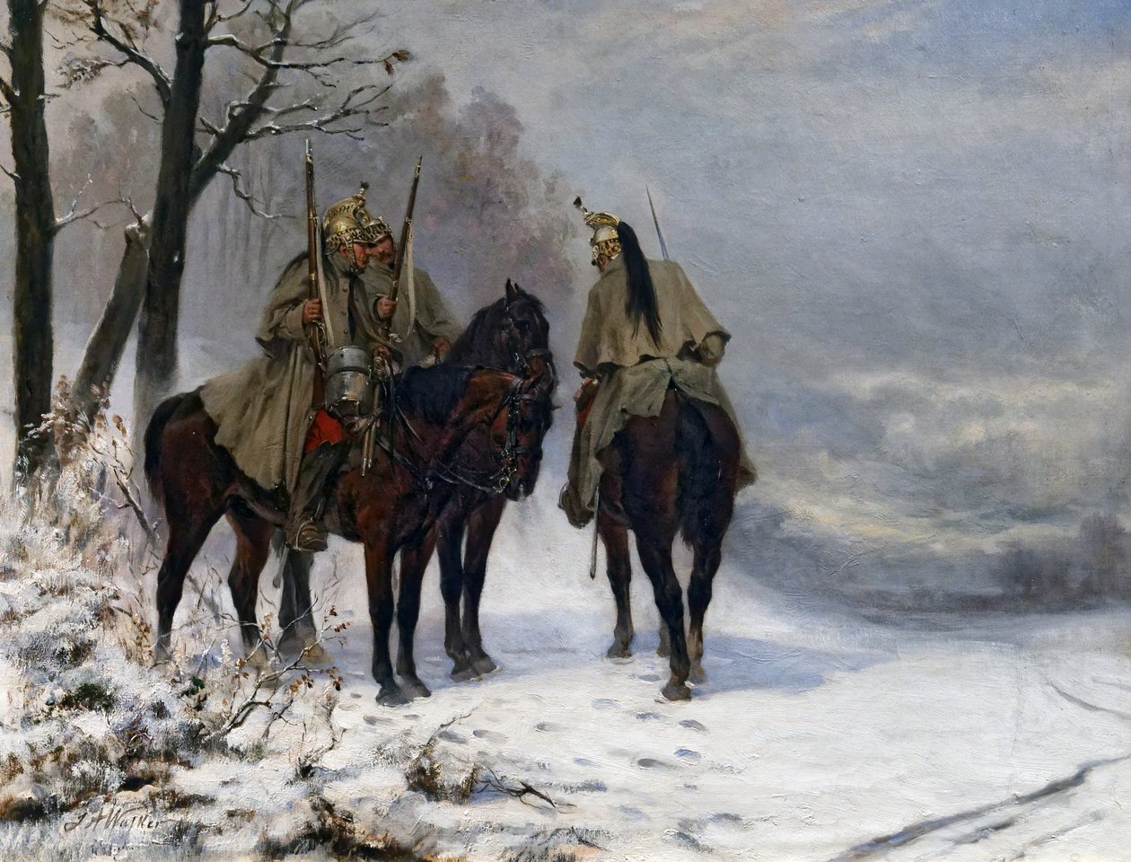 Dragepatrulje i felten i 1870, c.1890 av James William Walker