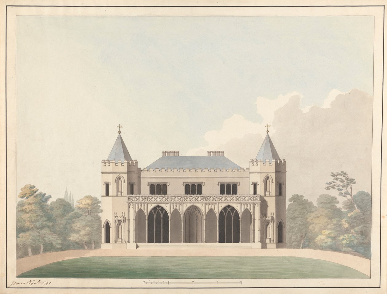 Design for Little Frogmore: Elevation av James Wyatt