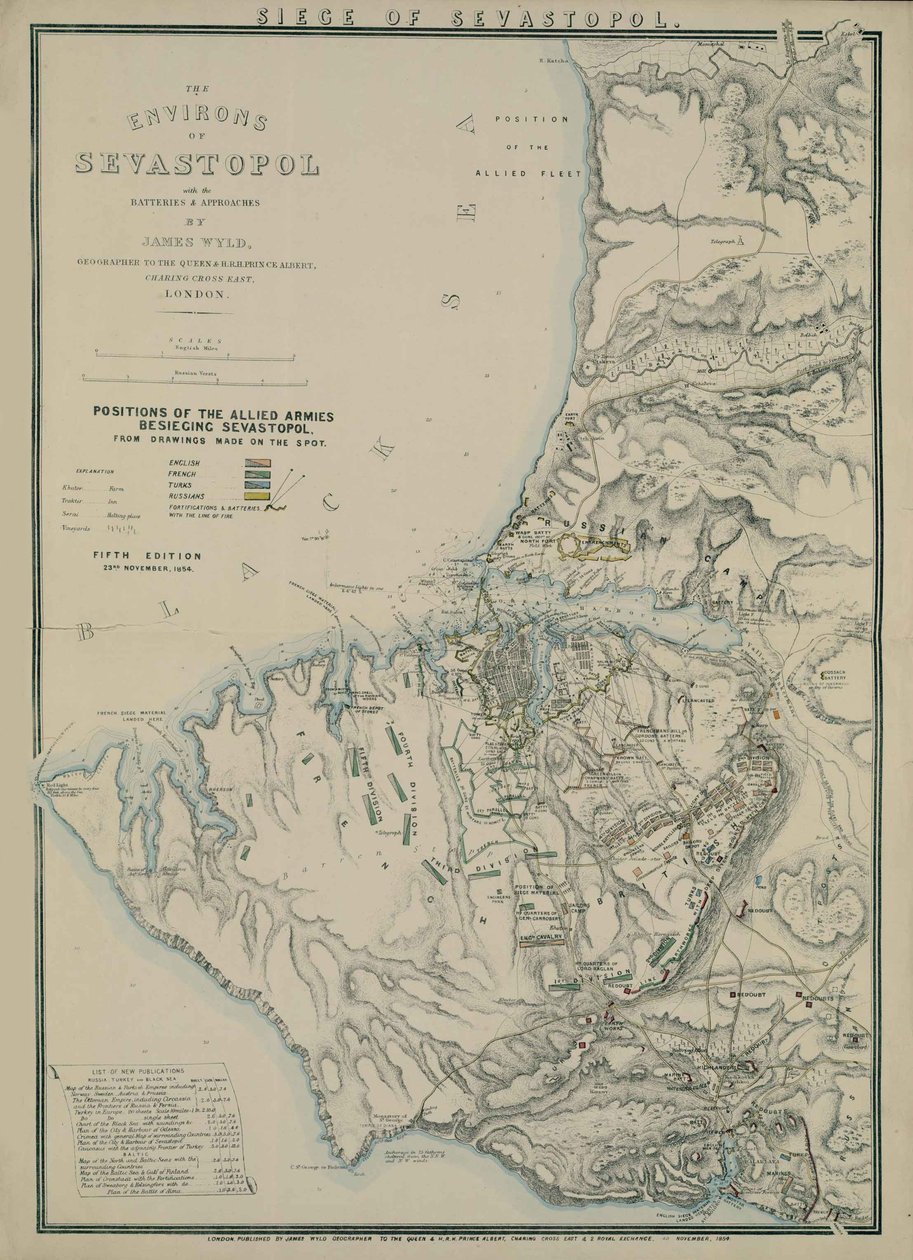 Kart over omgivelsene til Sevastopol, 1854 av James Wyld
