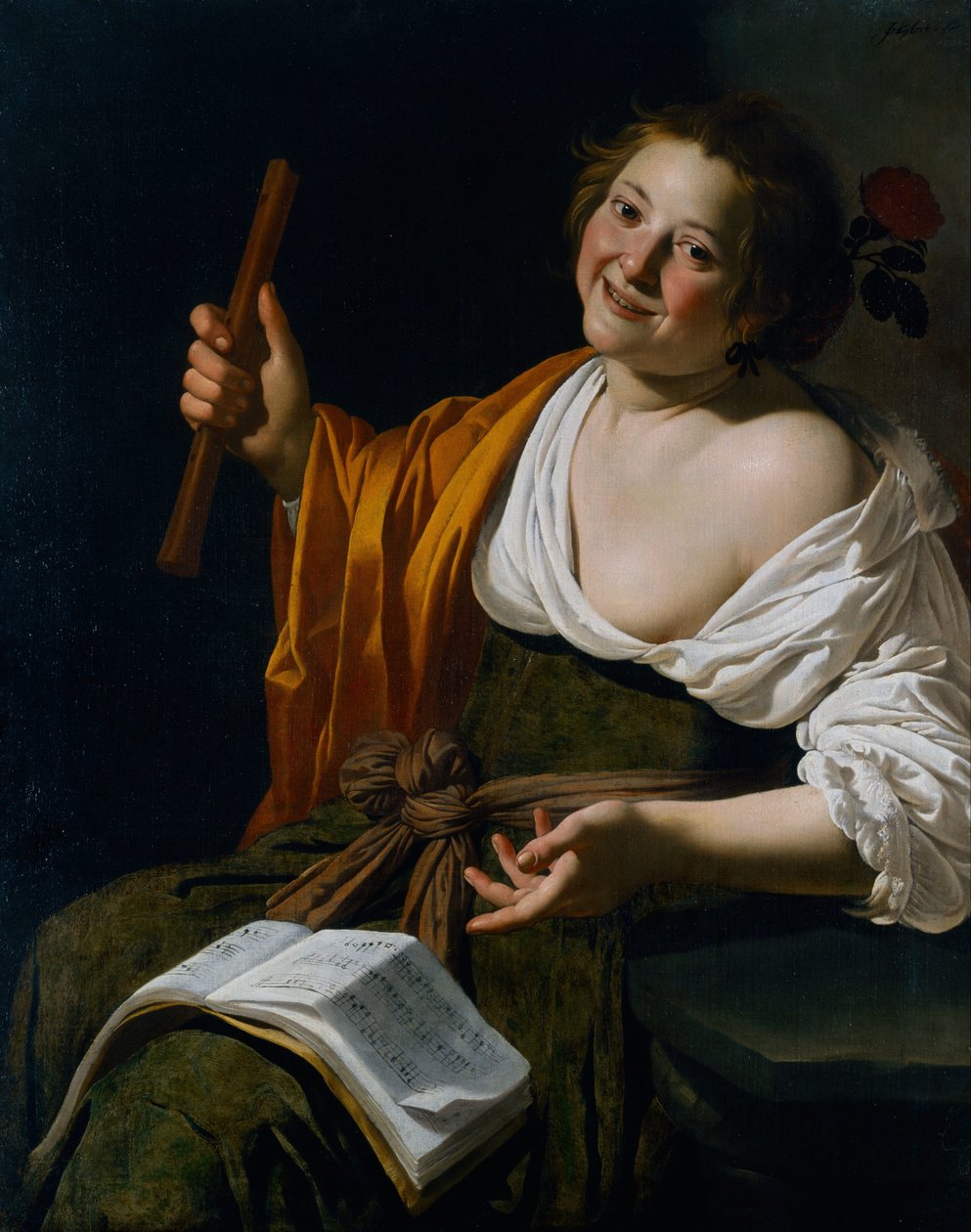 Jente med fløyte av Jan van Bijlert or Bylert